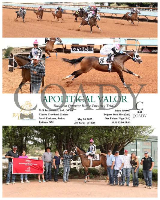 APOLITICAL VALOR - Ruidoso Quarter Horse Futurity Trials - 05-23-25 - R11 - RUI Ruidoso Downs