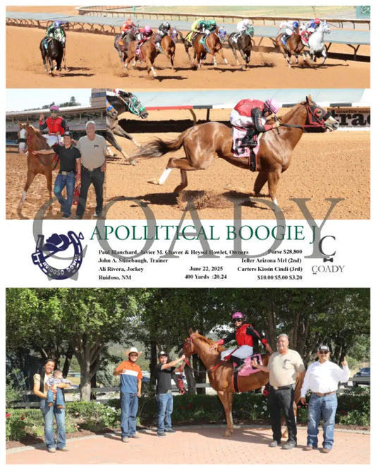 APOLLITICAL BOOGIE J - 06-22-25 - R10 - RUI Ruidoso Downs