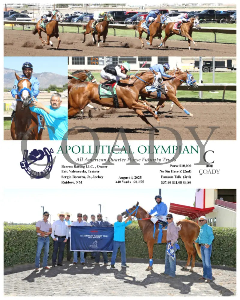 APOLLITICAL OLYMPIAN - All American Quarter Horse Futurity Trials - 08-04-25 - R11 - RUI Ruidoso Downs
