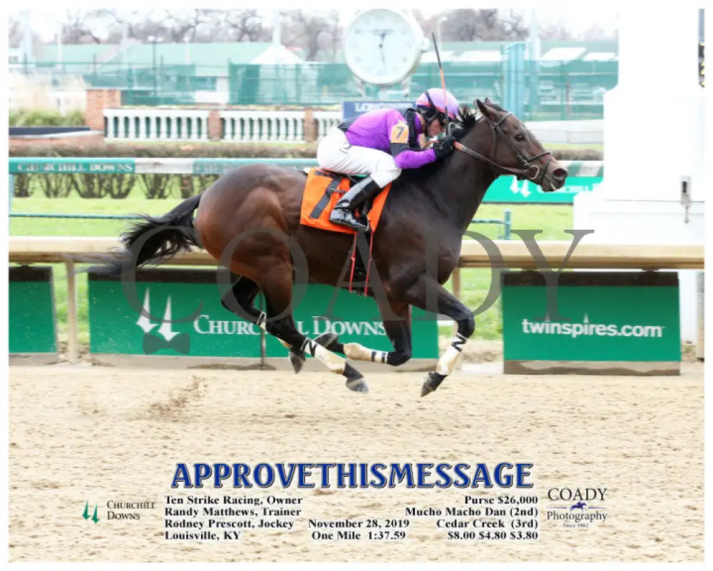 Approvethismessage - 11-28-19 R03 Cd Action Churchill Downs