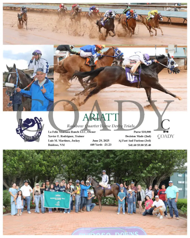 ARIATT - Rainbow Quarter Horse Derby Trials - 06-29-25 - R10 - RUI Ruidoso Downs