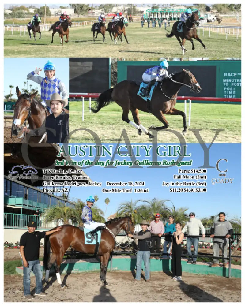 Austin City Girl - 3Rd Win Of The Day For Jockey Guillermo Rodriguez! 12-18-24 R07 Tup Turf Paradise
