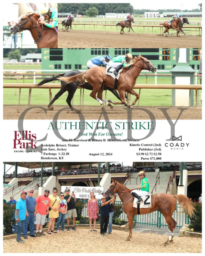 Authentic Strike - First Win For Owners! 08-12-24 R04 Elp Ellis Park