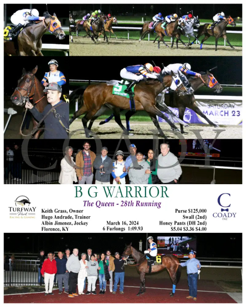 B G Warrior - The Queen 28Th Running 03 - 16 - 24 R06 Tp Turfway Park