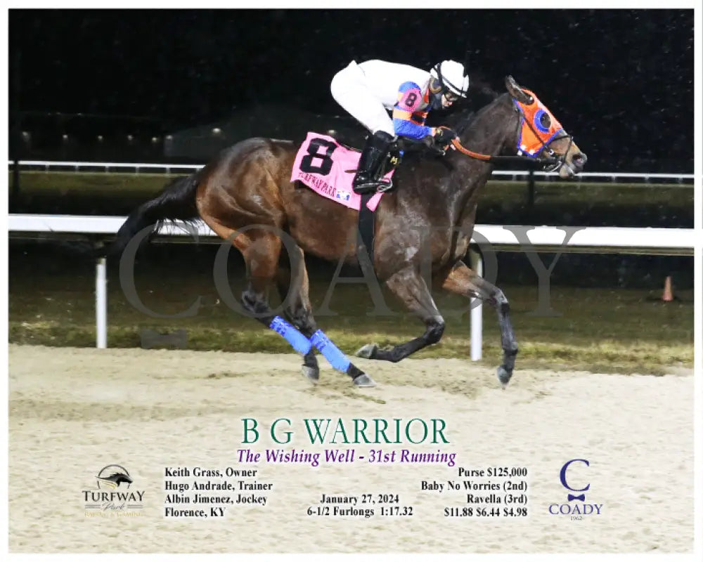 B G Warrior - The Wishing Well 31St Running 01-27-24 R08 Tp Action Turfway Park