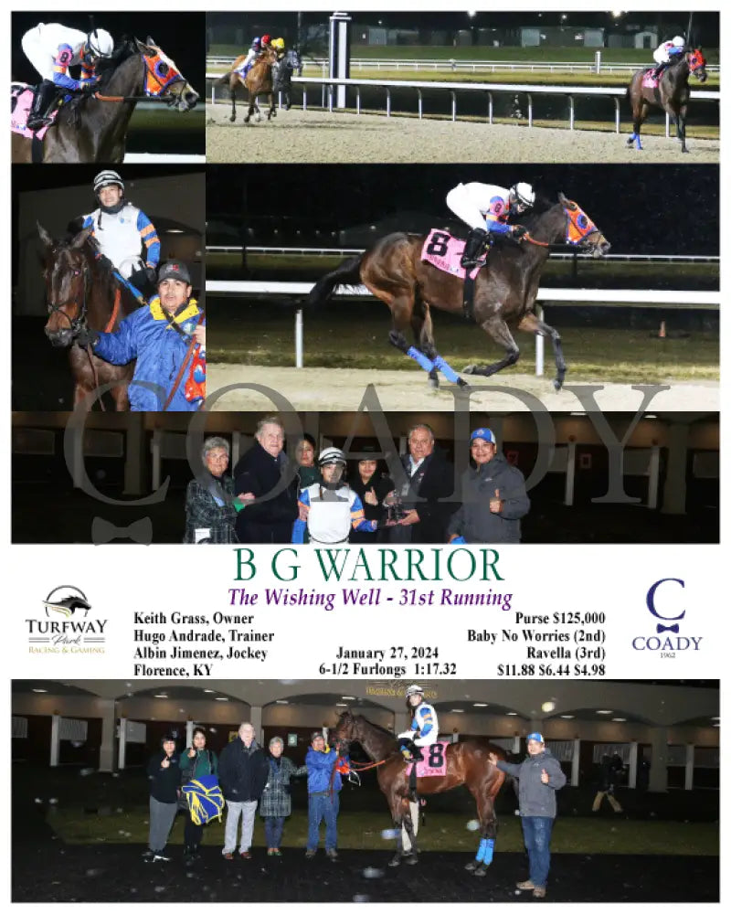 B G Warrior - The Wishing Well 31St Running 01-27-24 R08 Tp Turfway Park