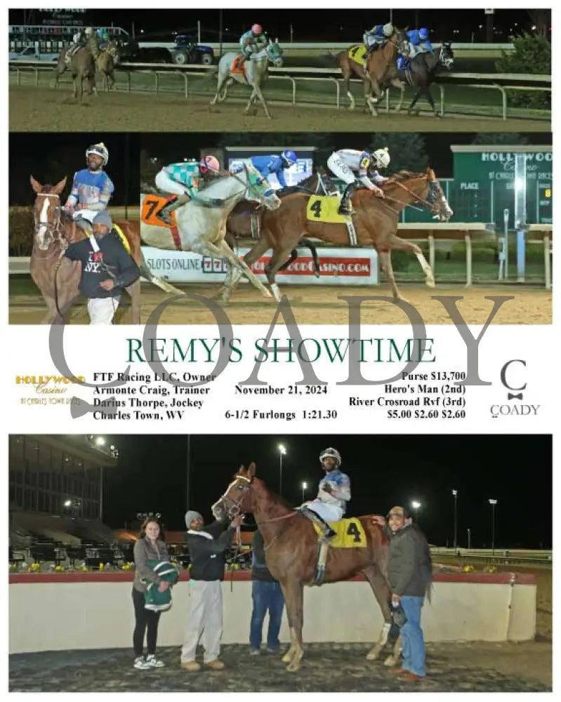 Remy’s Showtime - 11-21-24 R08 Ct Hollywood Casino At Charles Town Races