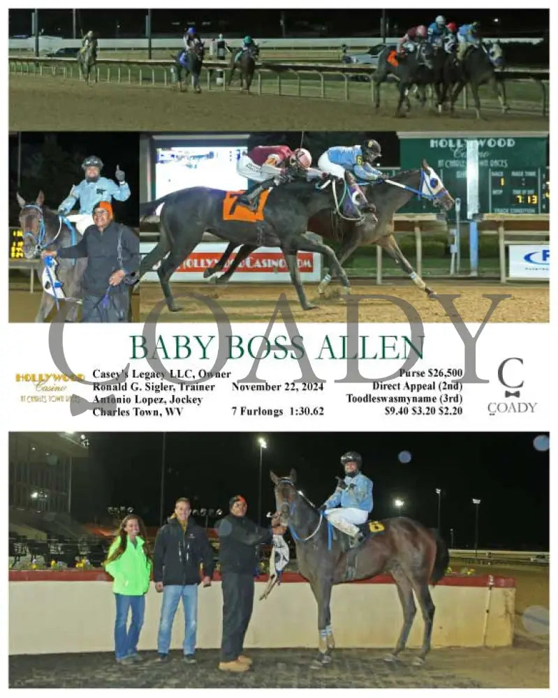Baby Boss Allen - 11-22-24 R01 Ct Hollywood Casino At Charles Town Races