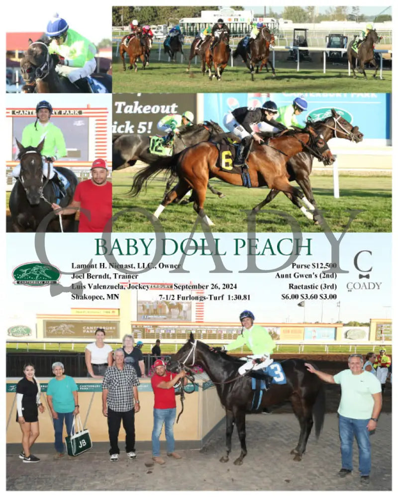 Baby Doll Peach - 09-26-24 R05 Cby Kentucky Downs