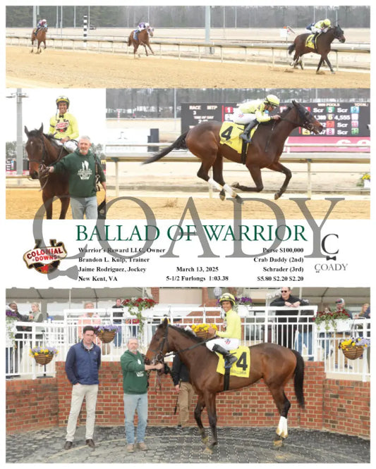 BALLAD OF WARRIOR - 031325 - Race 03 - CNL Colonial Downs