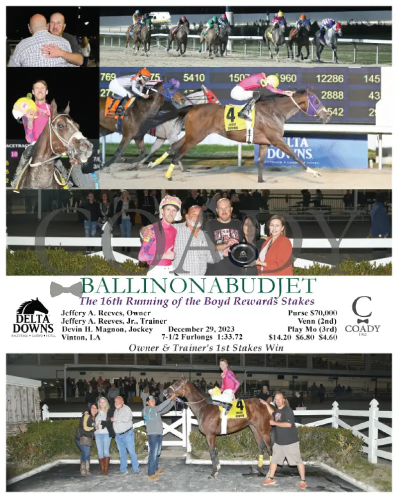Ballinonabudjet - The 16Th Running Of The Boyd Rewards Stakes 12-29-23 R04 Ded Delta Downs