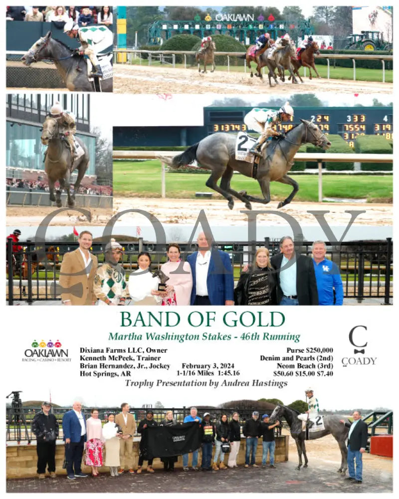 Band Of Gold - Martha Washington Stakes 46Th Running 02-03-24 R09 Op Oaklawn Park