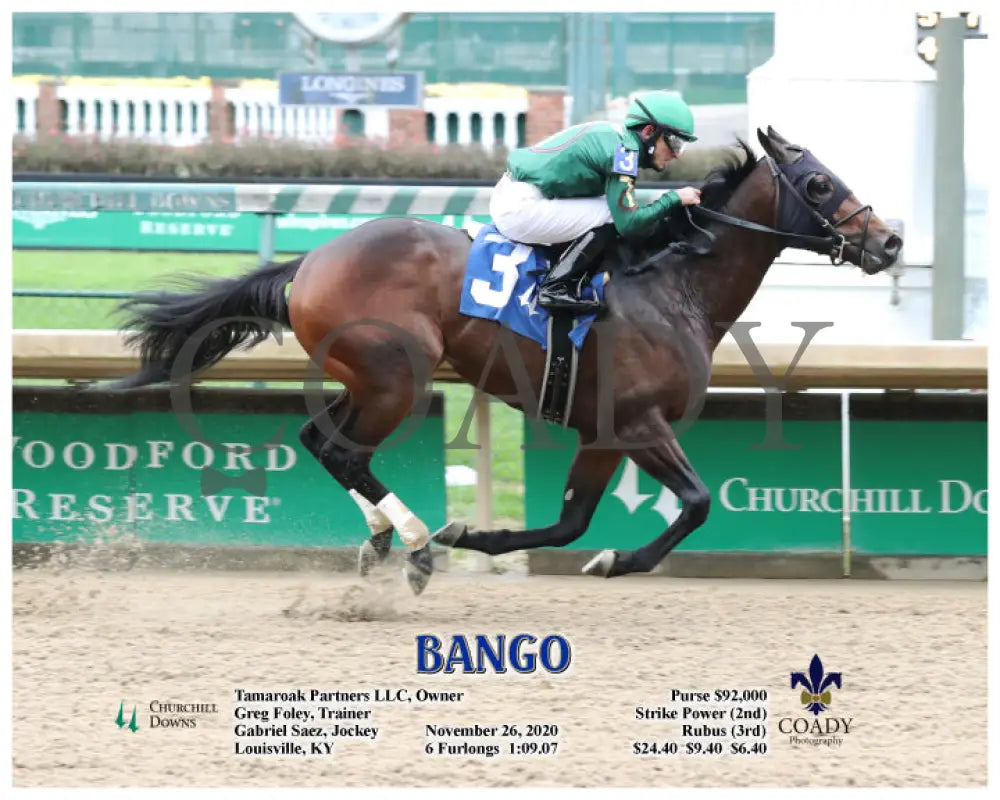 Bango - 11-26-20 R09 Cd Action Churchill Downs