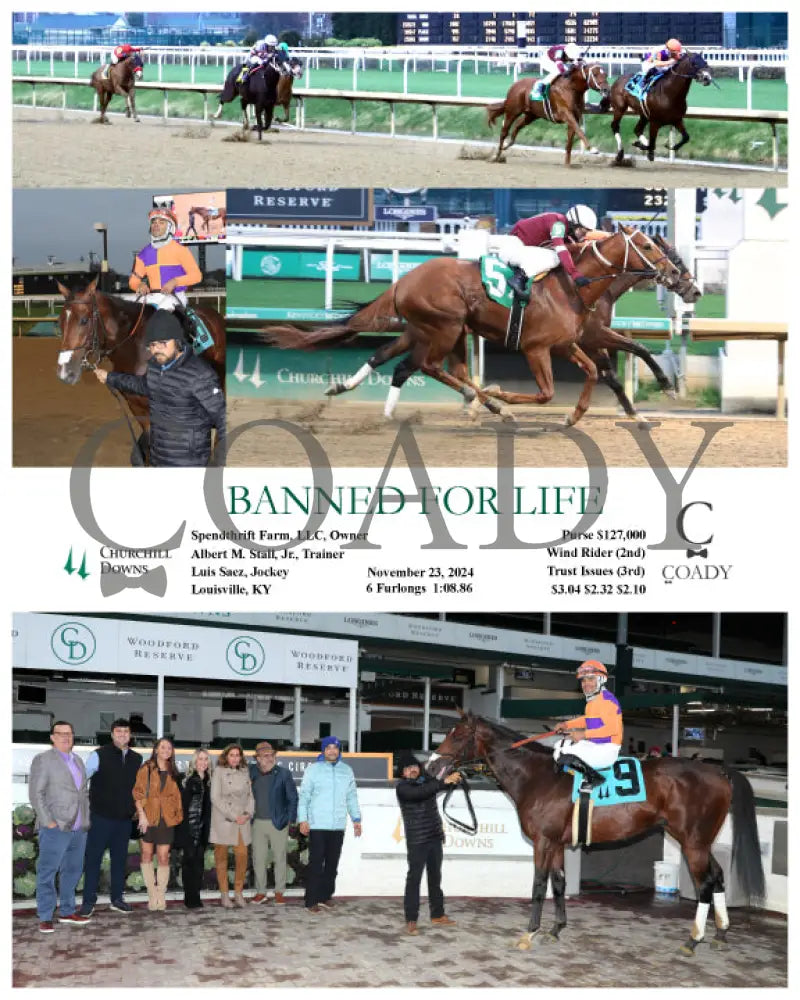 Banned For Life - 11-23-24 R09 Cd Churchill Downs