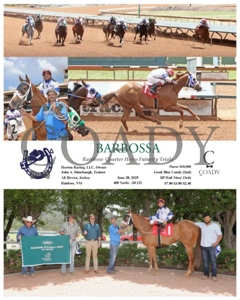 BARBOSSA - Rainbow Quarter Horse Futurity Trials - 06-28-25 - R03 - RUI Ruidoso Downs