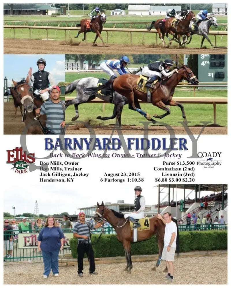 Barnyard Fiddler - 082315 Race 04 Elp Ellis Park