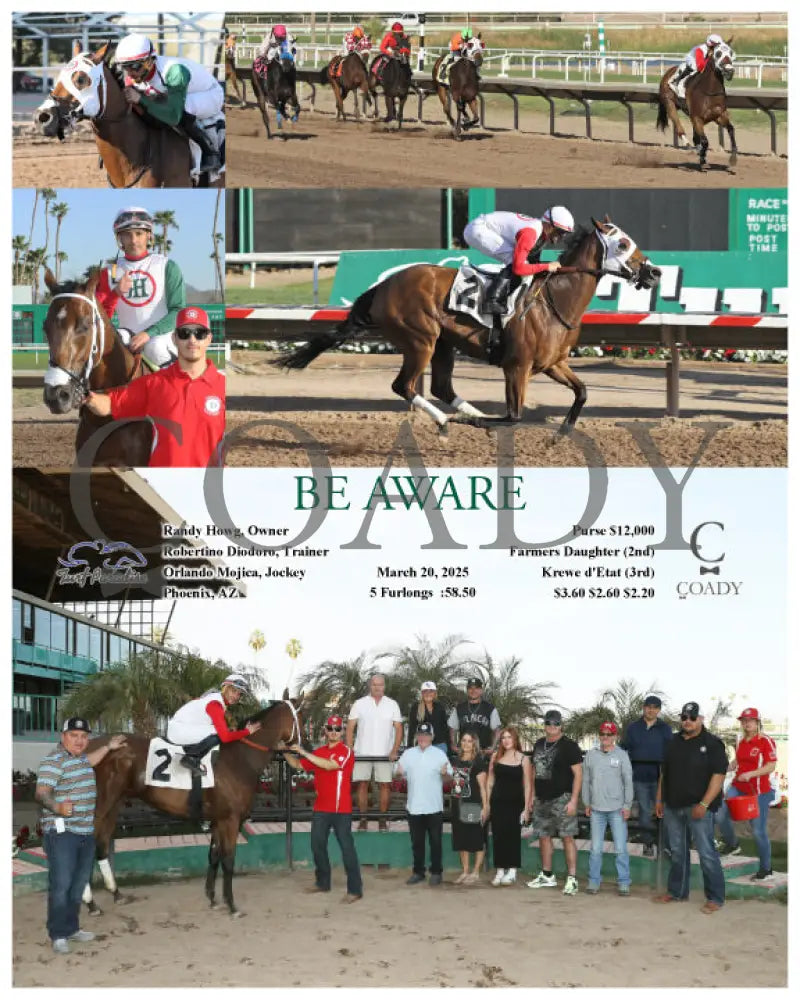 BE AWARE - 03-20-25 - R09 - TUP Turf Paradise