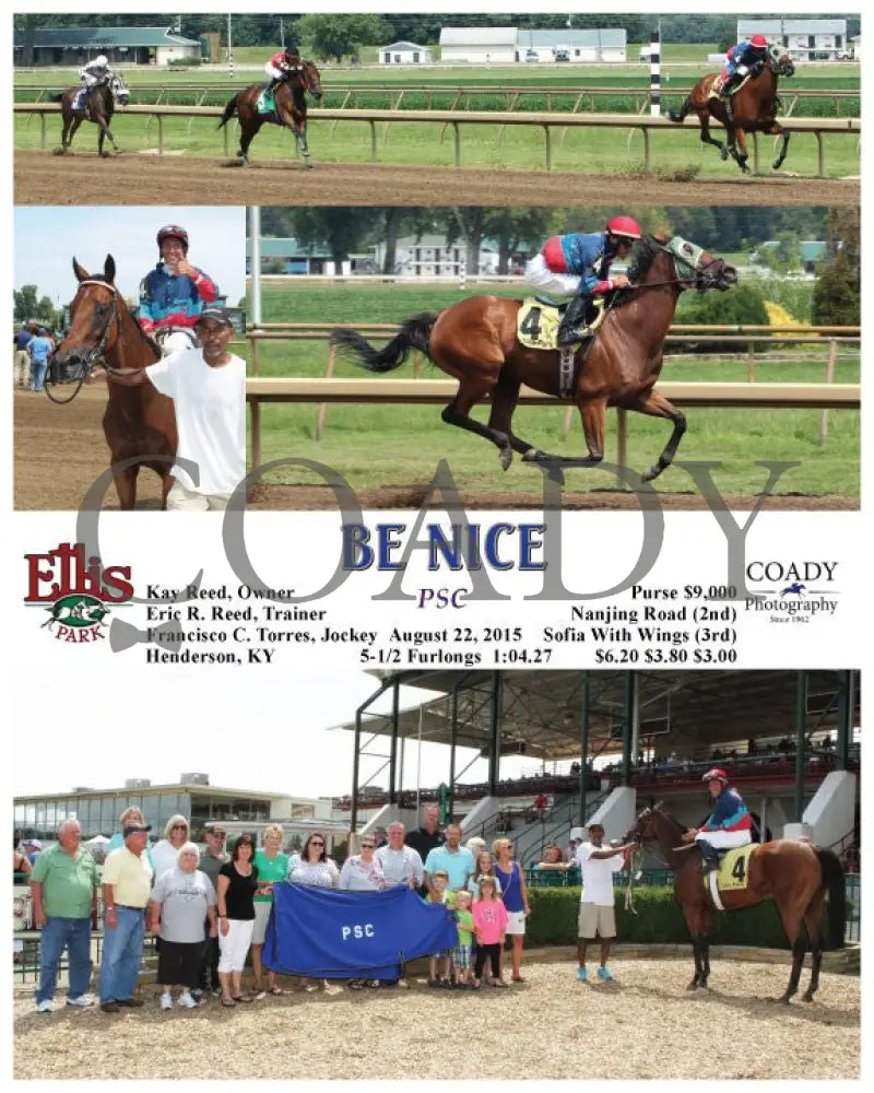 Be Nice - 082215 Race 03 Elp Ellis Park