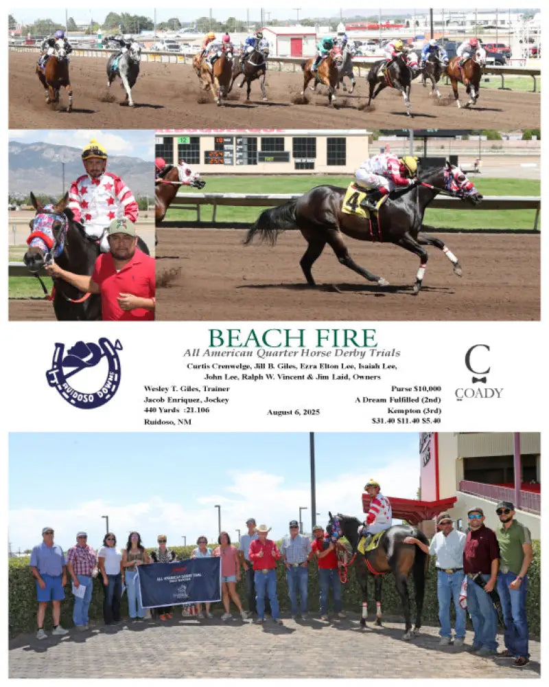 BEACH FIRE - All American Quarter Horse Derby Trials - 08-06-25 - R10 - RUI Ruidoso Downs