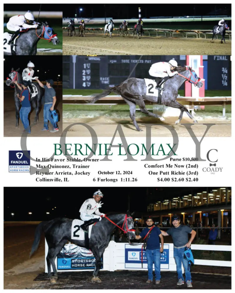 Bernie Lomax - 10-12-24 R04 Fan Fanduel Sportsbook Horse Racing