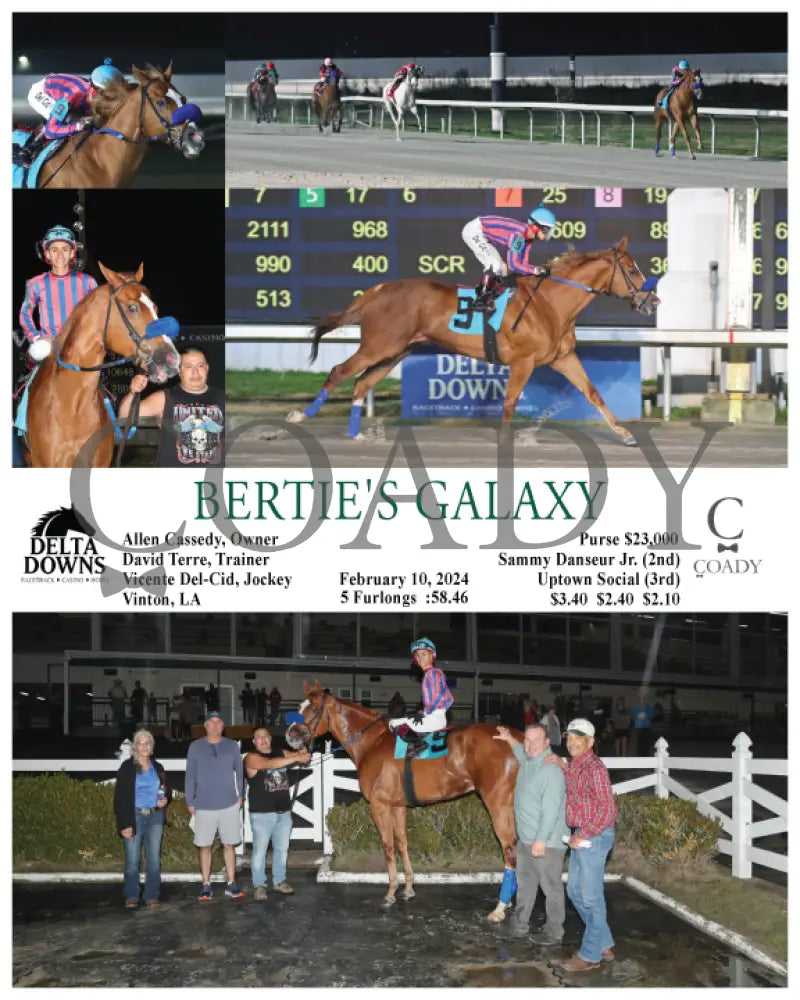 Bertie’s Galaxy - 02 - 10 - 24 R07 Ded Delta Downs