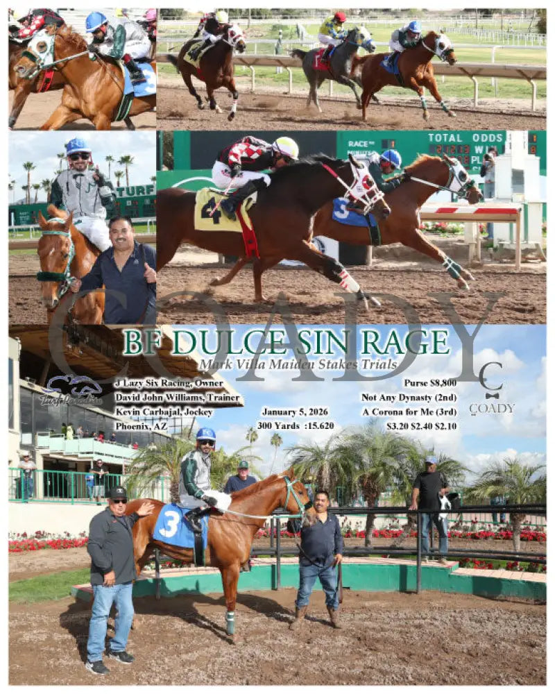 BF DULCE SIN RAGE - Mark Villa Maiden Stakes Trials - 01-05-26 - R01 - TUP Turf Paradise