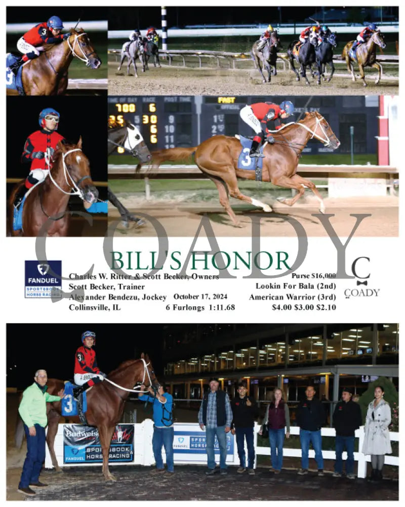 Bill’s Honor - 10-17-24 R06 Fan Fanduel Sportsbook Horse Racing
