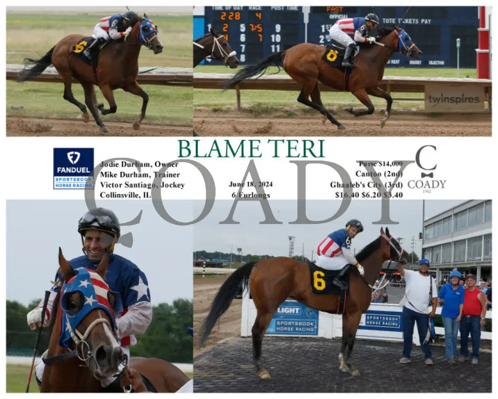 Blame Teri - 06-18-24 R04 Fan Fanduel Sportsbook Horse Racing
