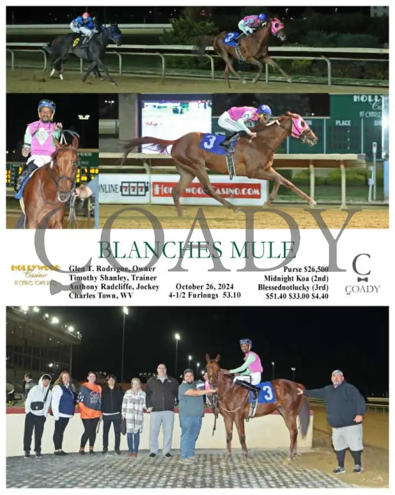 Blanches Mule - 10-26-24 R06 Ct Hollywood Casino At Charles Town Races
