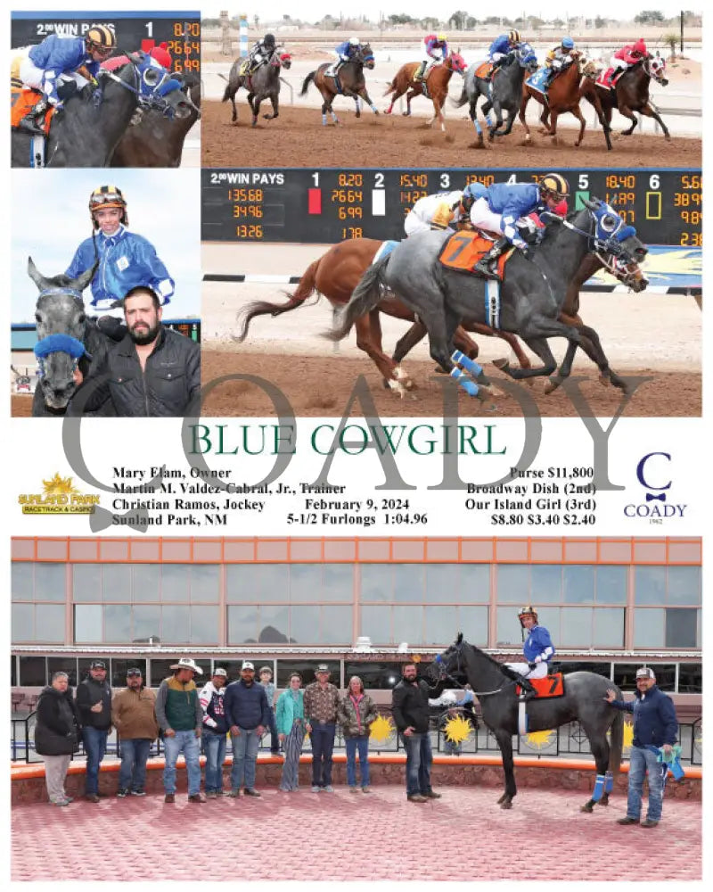 Blue Cowgirl - 02-09-24 R01 Sun Sunland Park