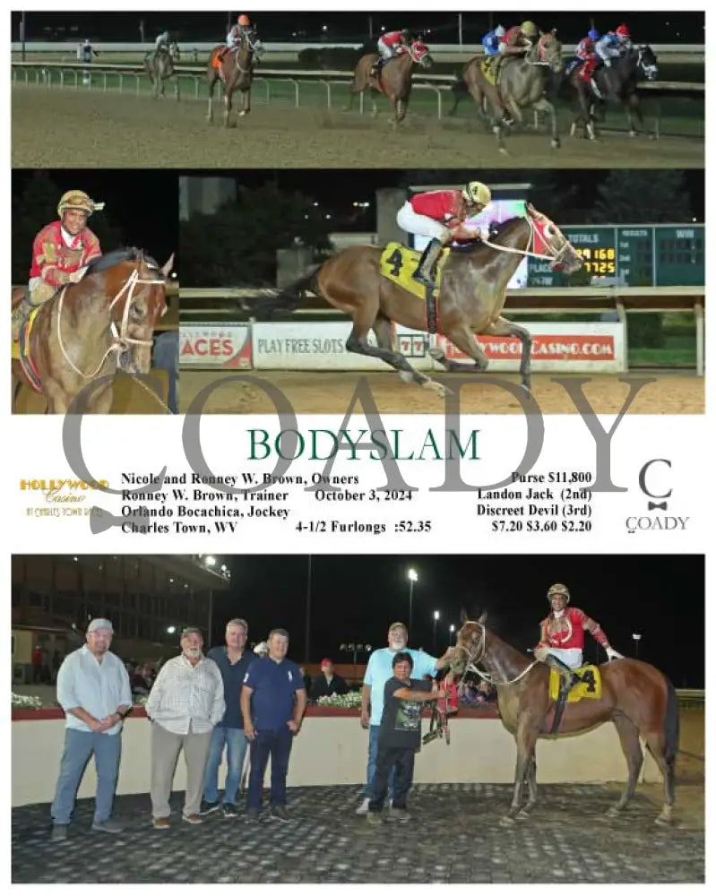 Bodyslam - 10-03-24 R04 Ct Hollywood Casino At Charles Town Races