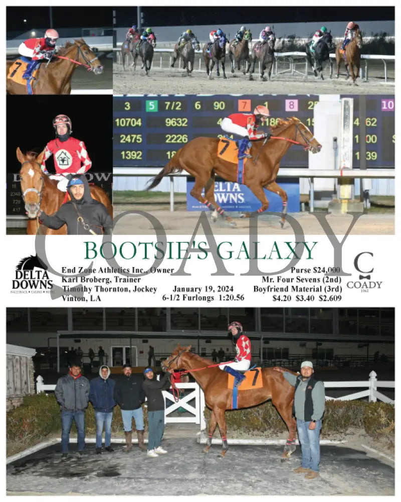 Bootsie’s Galaxy - 01-19-24 R08 Ded Delta Downs