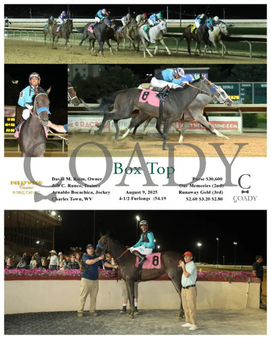 BOX TOP - 08-09-25 - R06 - CT Hollywood Casino at Charles Town Races