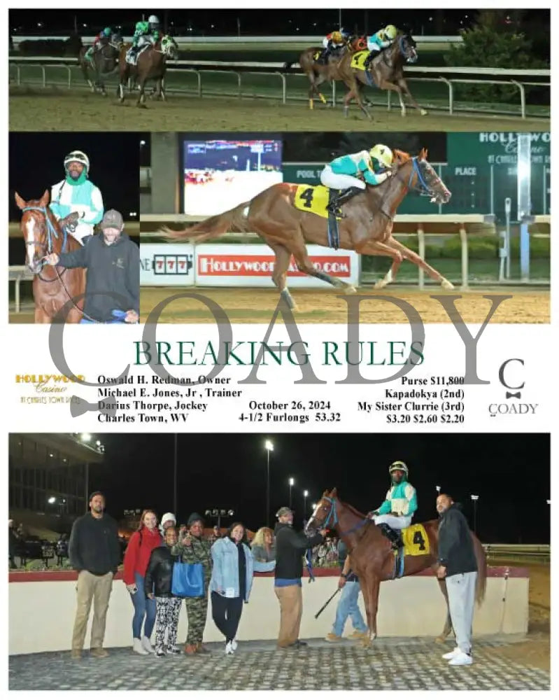 Breaking Rules - 10-26-24 R05 Ct Hollywood Casino At Charles Town Races