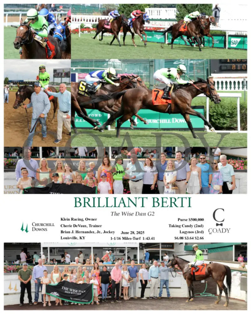 BRILLIANT BERTI - The Wise Dan G2 - 06-28-25 - R10 - CD Churchill Downs