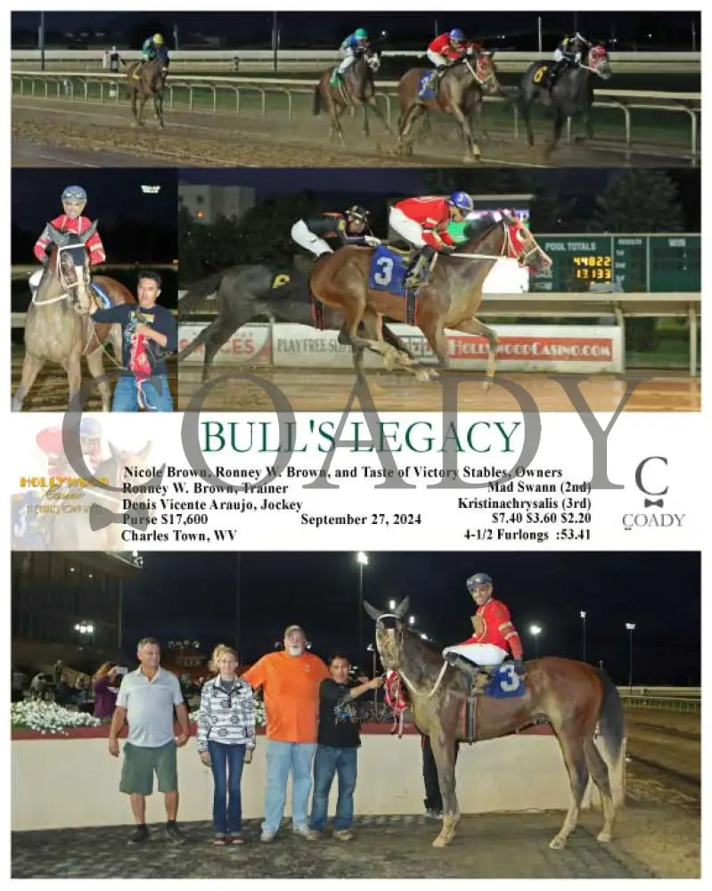 Bull’s Legacy - 09-27-24 R01 Ct Hollywood Casino At Charles Town Races