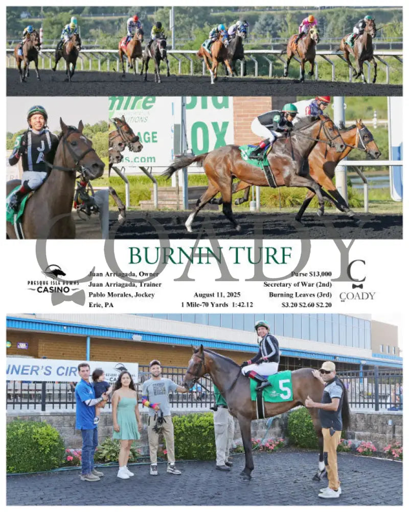 BURNIN TURF - 08-11-25 - R06 - PID Presque Isle Downs