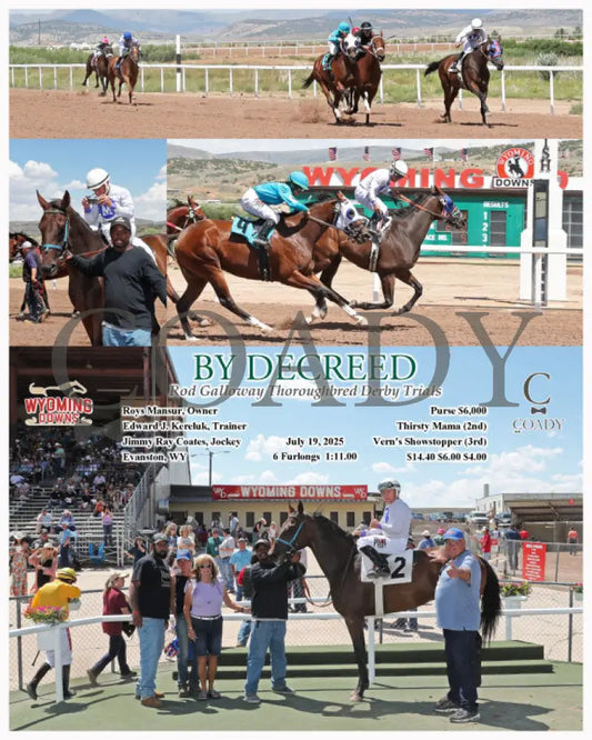 BY DECREED - Rod Galloway Thoroughbred Derby Trials - 07-19-25 - R05 - WYO Wyoming Downs
