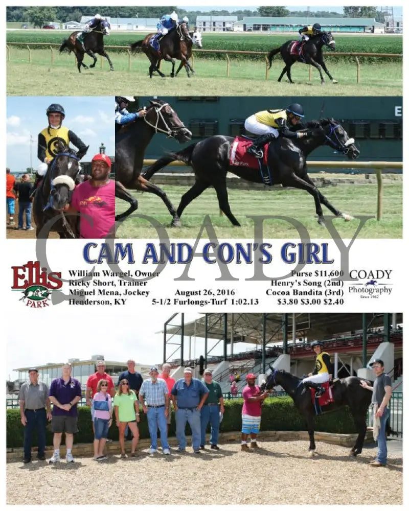 Cam And Con’s Girl - 082616 Race 01 Elp Ellis Park