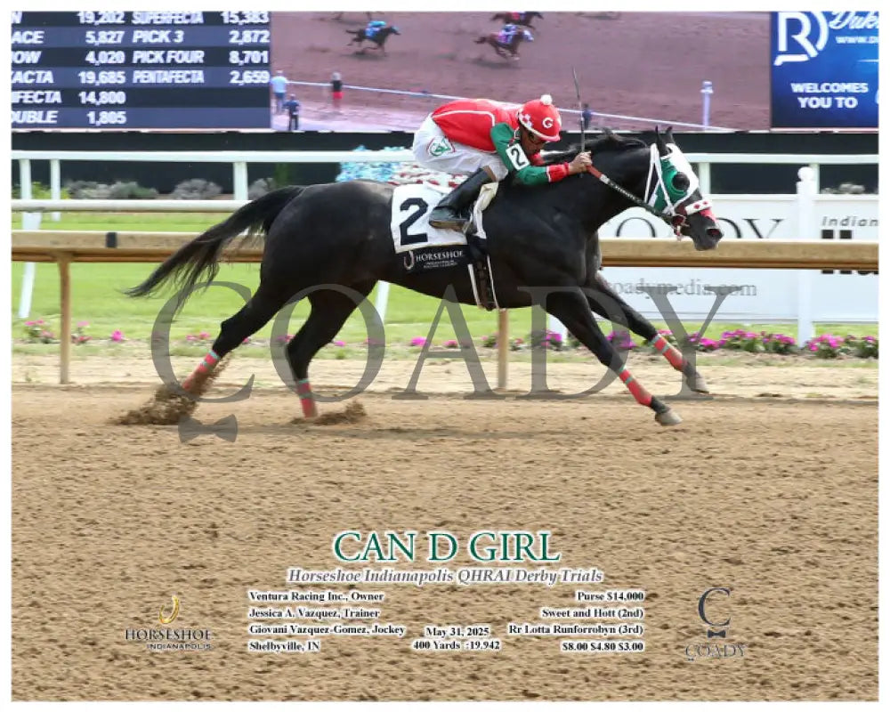 CAN D GIRL - Horseshoe Indianapolis QHRAI Derby Trials - 05-31-25 - R02 - IND - Action Indiana Grand