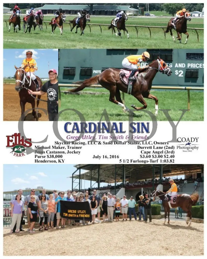 Cardinal Sin - 071616 Race 04 Elp Ellis Park