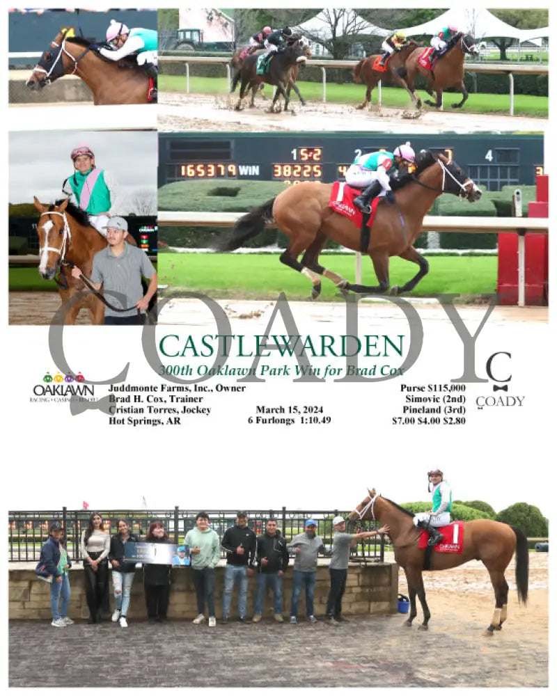 Castlewarden - 300Th Oaklawn Park Win For Brad Cox 03 - 15 - 24 R08 Op