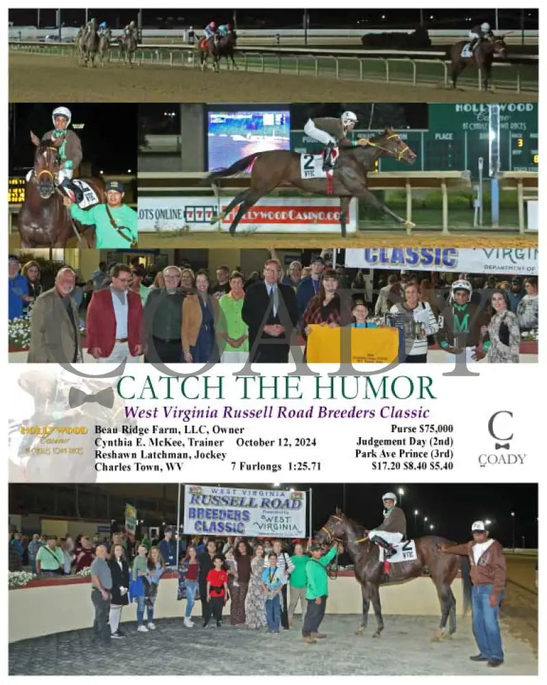 Catch The Humor - West Virginia Russell Road Breeders Classic 10-12-24 R03 Ct Hollywood Casino At