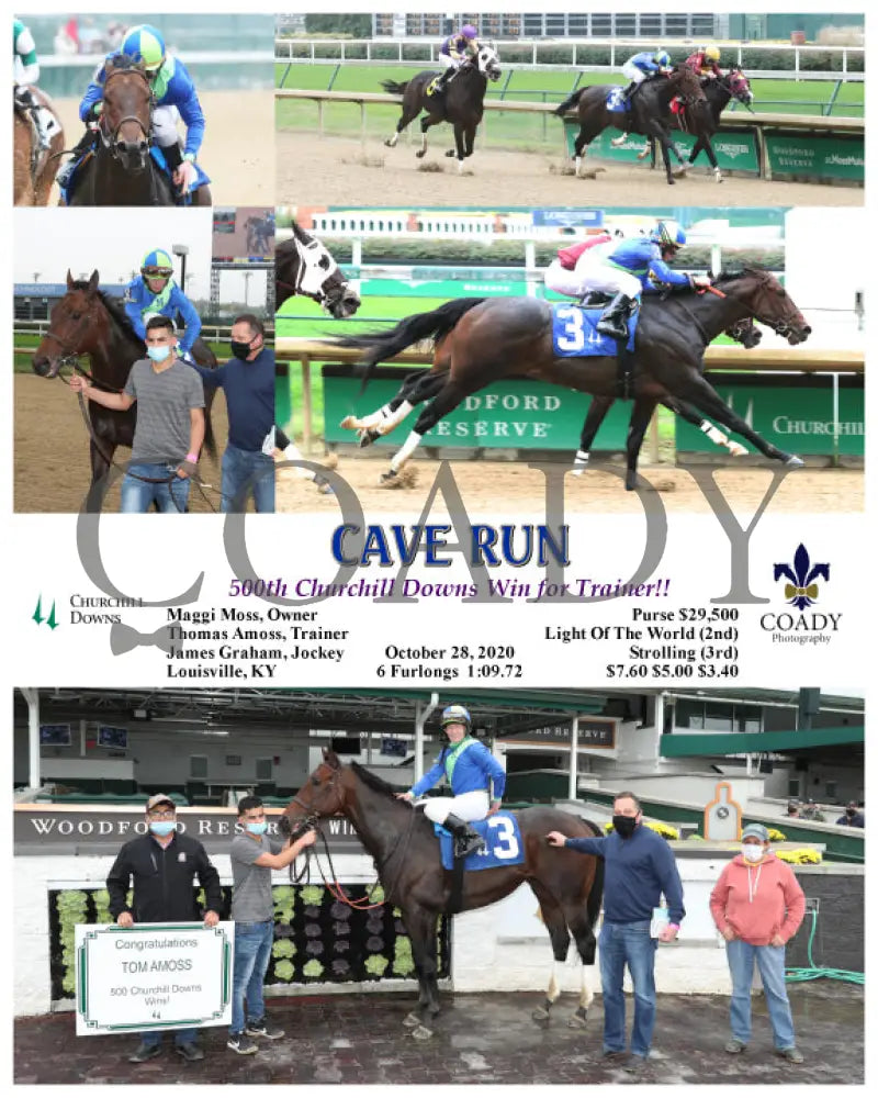 Cave Run - 500Th Churchill Downs Win For Trainer!! 10-28-20 R01 Cd