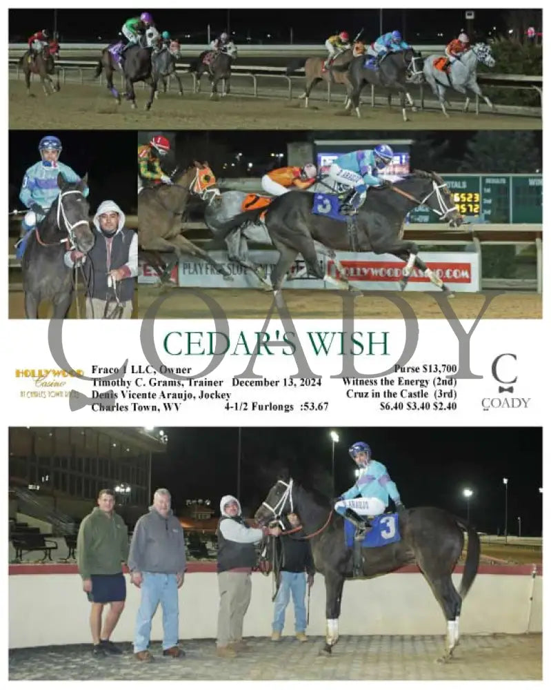 Cedar’s Wish - 12-13-24 R09 Ct Hollywood Casino At Charles Town Races