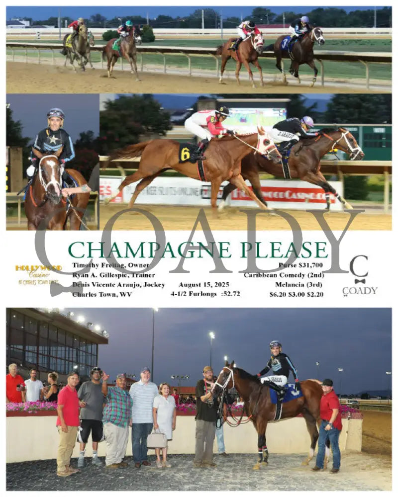 CHAMPAGNE PLEASE - 08-15-25 - R03 - CT Hollywood Casino at Charles Town Races