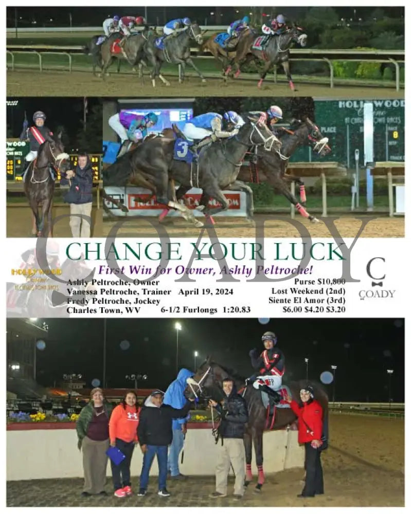 Change Your Luck - First Win For Owner Ashly Peltroche! 04-19-24 R08 Ct Hollywood Casino At Charles