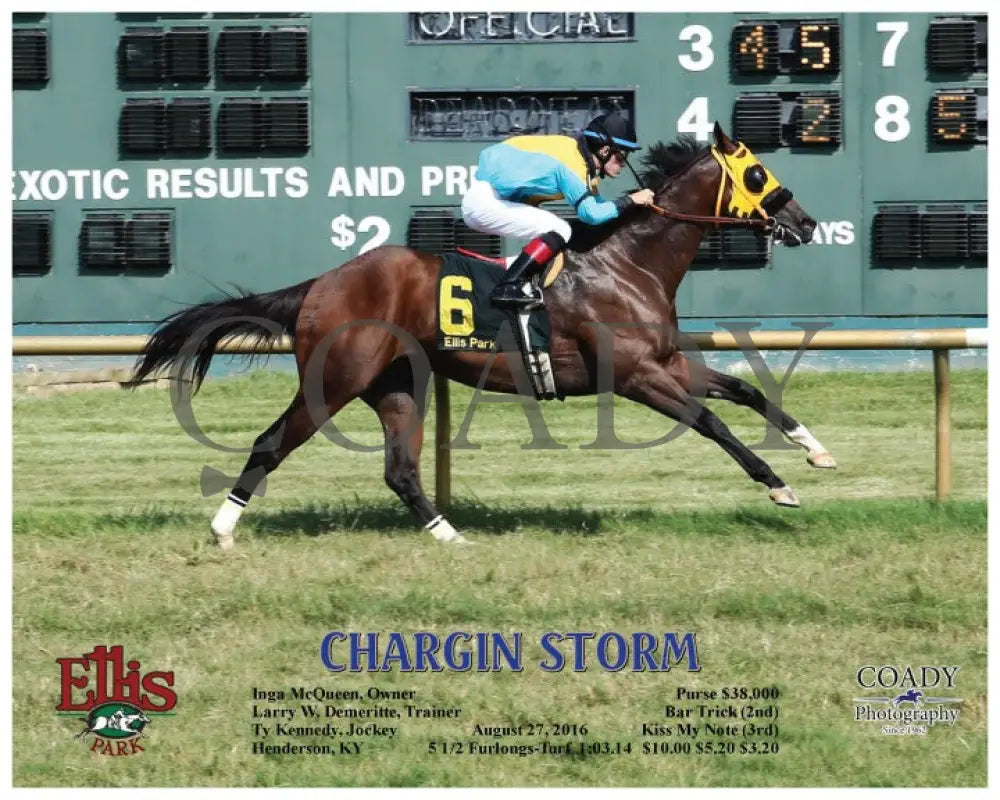 Chargin Storm - 082716 Race 06 Elp Action Ellis Park