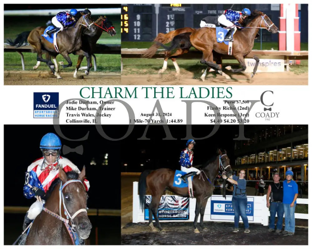 Charm The Ladies - 08-31-24 R04 Fan Fanduel Sportsbook Horse Racing