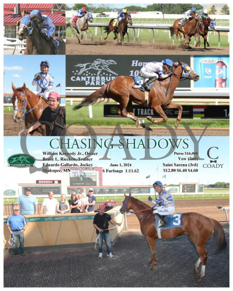 Chasing Shadows - 060124 Race 01 Cby William Kennedy Jr. Owner Bruce L. Riecken Trainer Eduardo